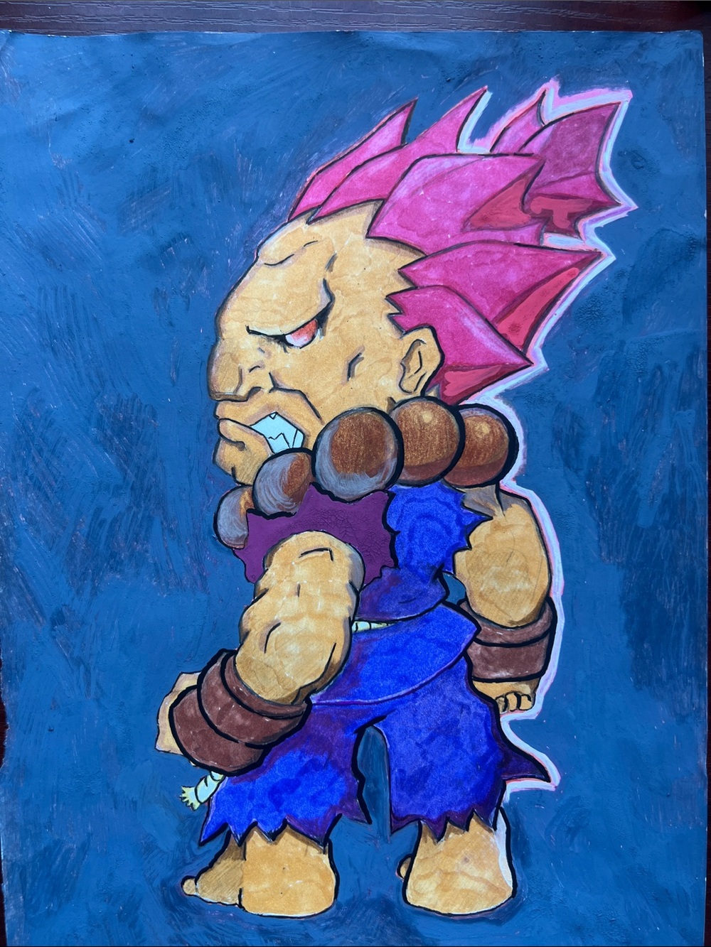 Akuma puzzle fighter (streetfighter) artwork hand drawn
